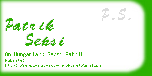 patrik sepsi business card